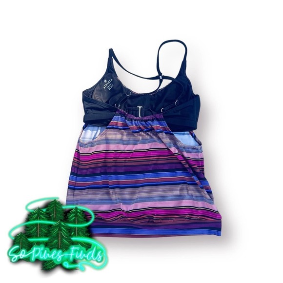 ATHLETA Stripe Tank Tankini Size 34 B 34 C - Picture 4 of 11